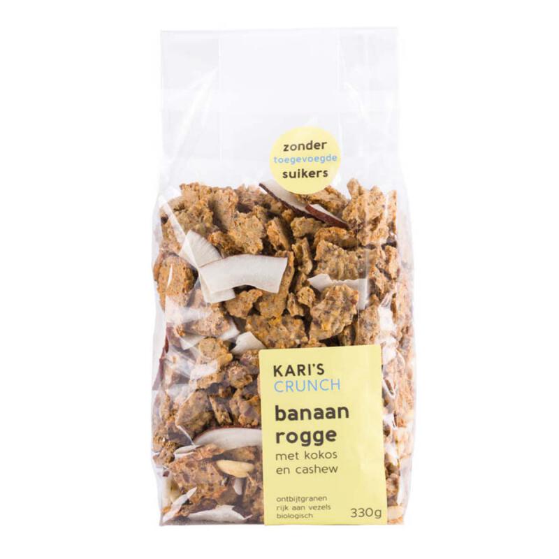 Granola banaan rogge van Kari`s Crunch, 5 x 330 g